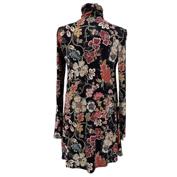 SALAAM Knit Floral Turtleneck Short Dress S - Picture 4 of 7